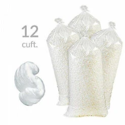 12 CUBIC FEET OF NEW WHITE POPCORN PACKING PEANUTS