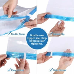 13 PACK : 9 Large XL Vacuum Seal Space Saver Storage Bags + Bonus 4 Travel Bags