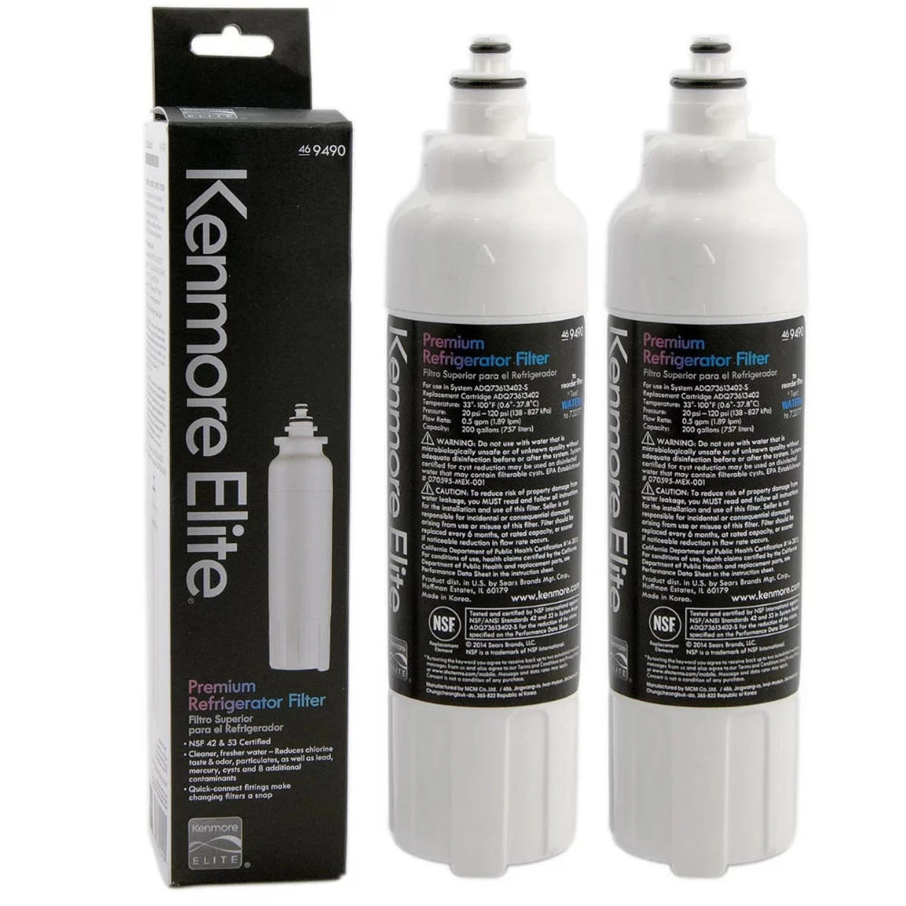 (2pk) Kenmore 46-9490 Compatible With ADQ73613401, ADQ73613402, ADQ73613408, ADQ75795104 Refrigerator Water Filter - Image 2