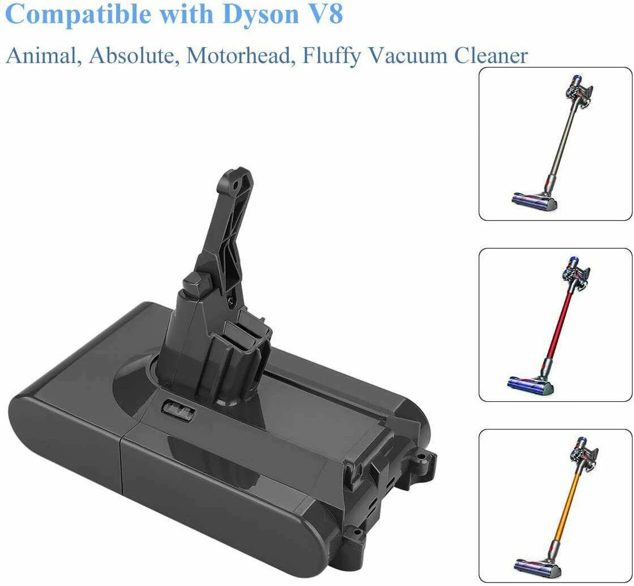 21.6V 5000mAh V8 Battery For Dyson Absolute Cordless Vacuum Cleaner Li-ion SV10 - Image 2