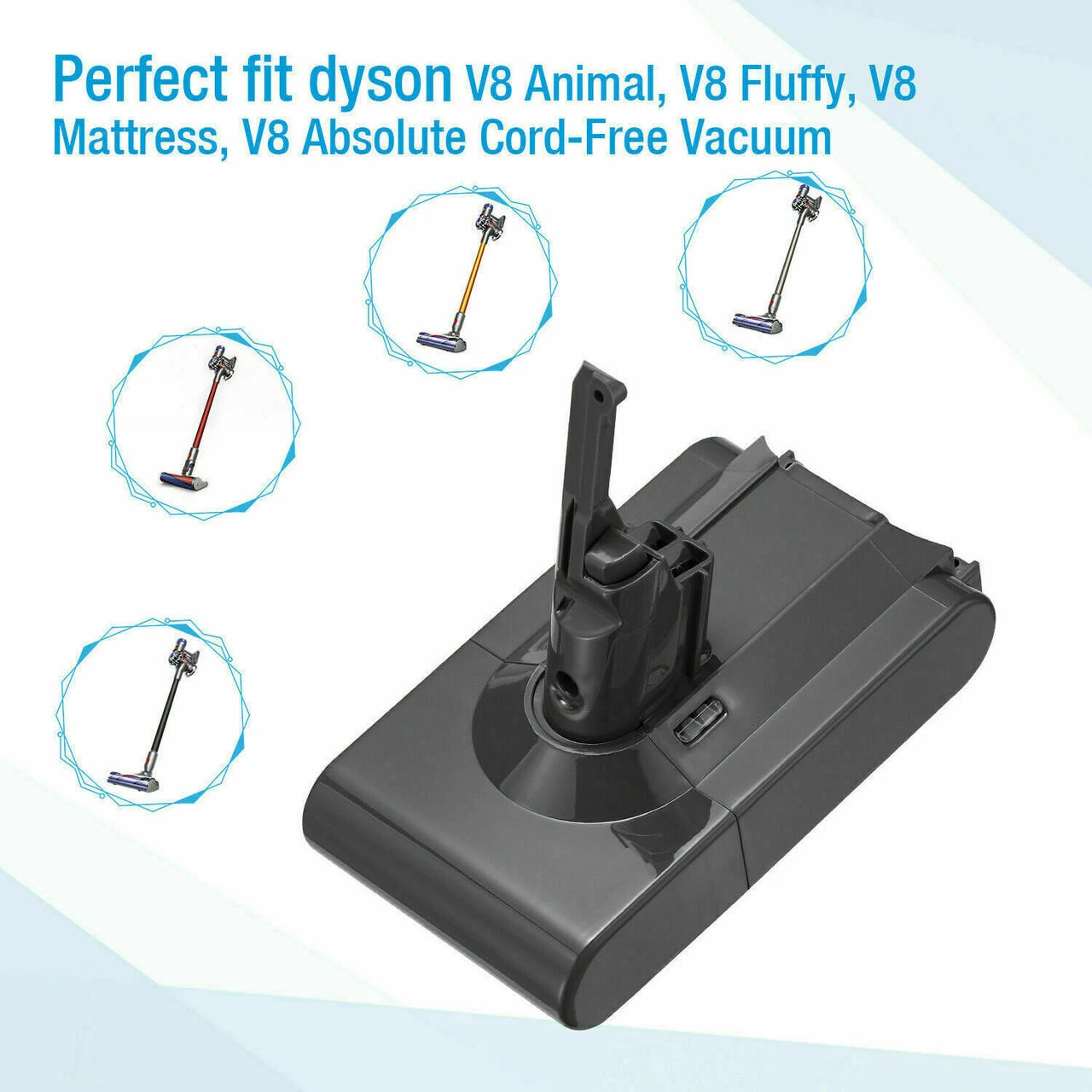 21.6V 5000mAh V8 Battery For Dyson Absolute Cordless Vacuum Cleaner Li-ion SV10 - Image 6