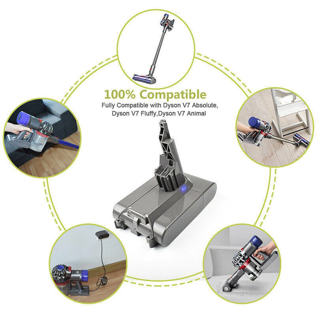 GENERIC 21.6V 8000mAh Replacement Battery For Dyson V7 V7 Animal V7 Extra V7 Trigger US - Image 2