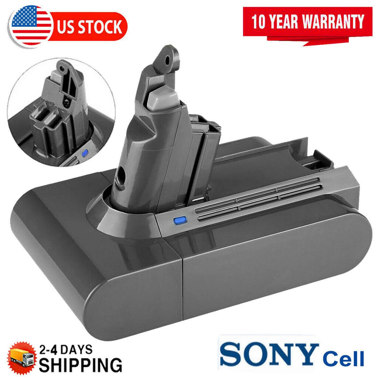 21.6V Battery For Dyson V6 SV03 SV04 DC58 DC59 DC61 DC62 Animal Handheld Vacuum - Image 7