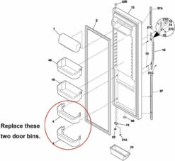 240323001 Refrigerator Frigidaire Eletrolux Door Bin Side Shelf 2 Pk