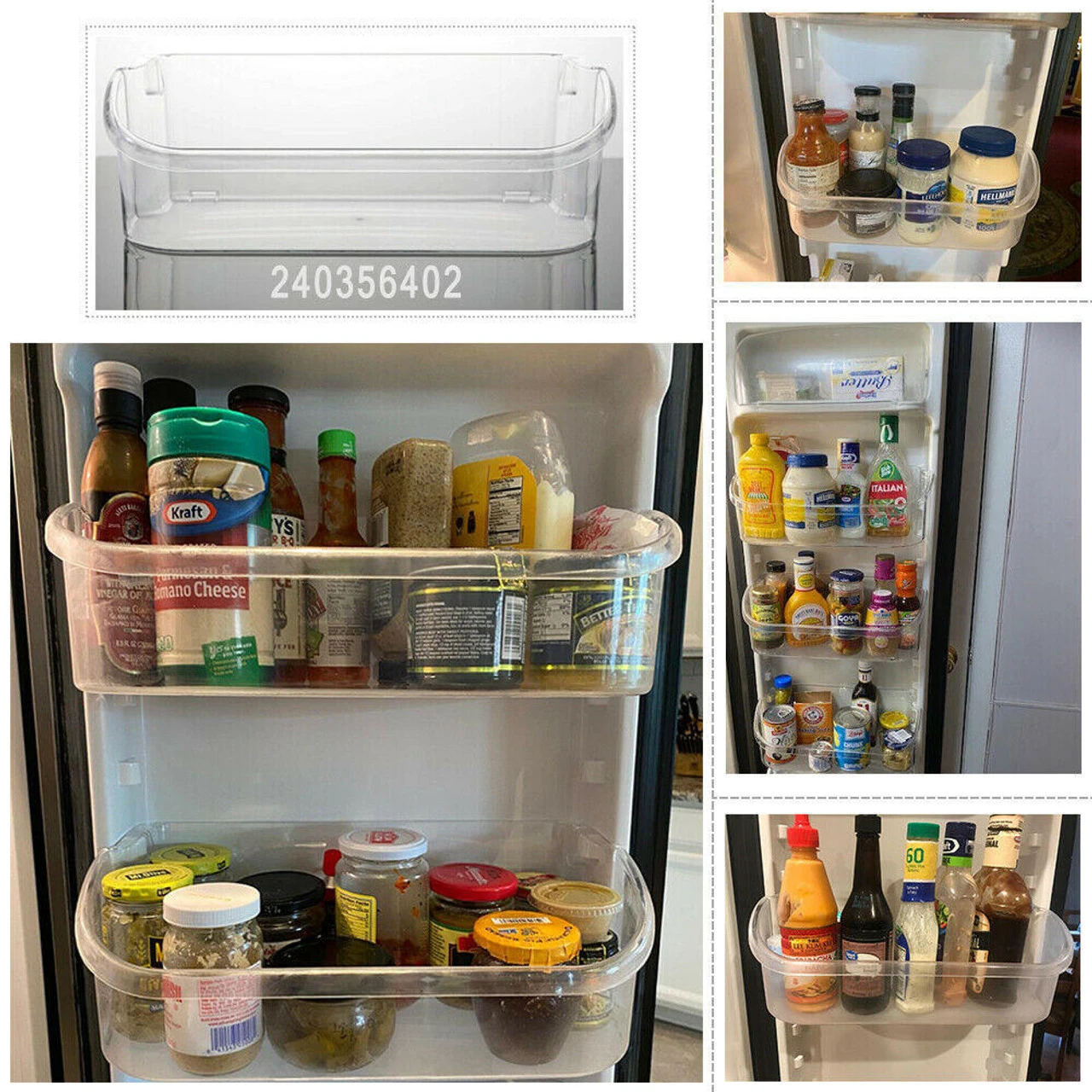 240356402 Refrigerator Door Bin AP2549958 Side Shelf Replacement Fit Frigidaire - Image 6