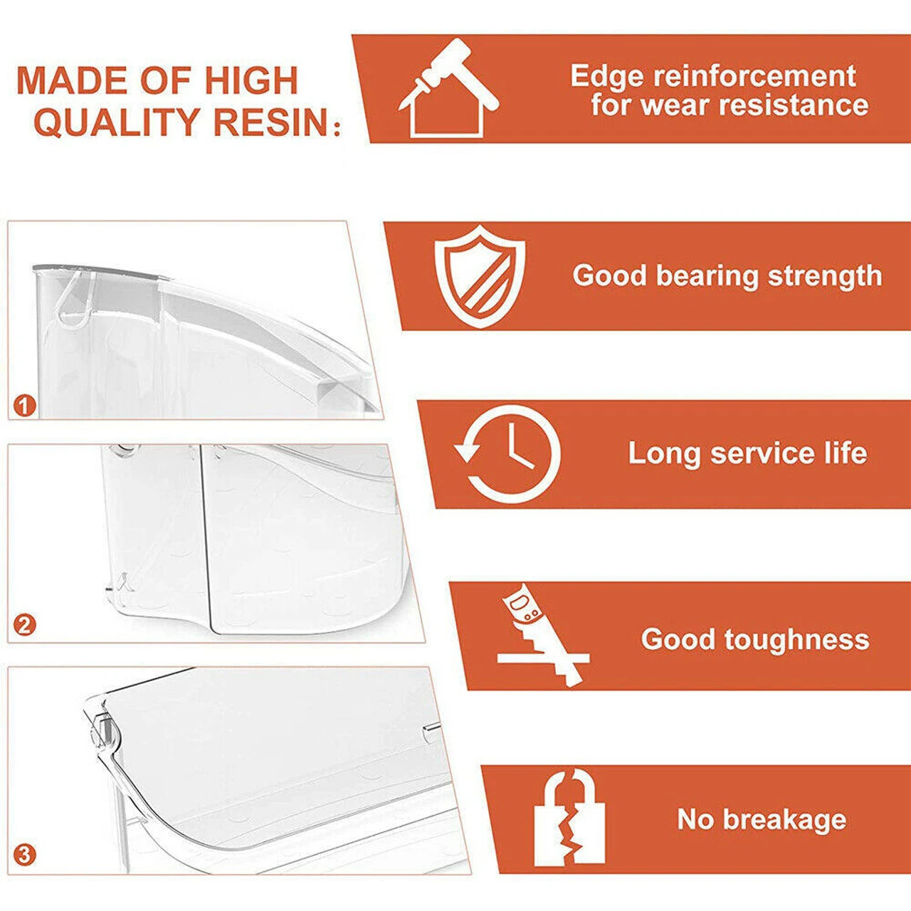 240356402 Refrigerator Door Bin AP2549958 Side Shelf Replacement Fit Frigidaire - Image 5