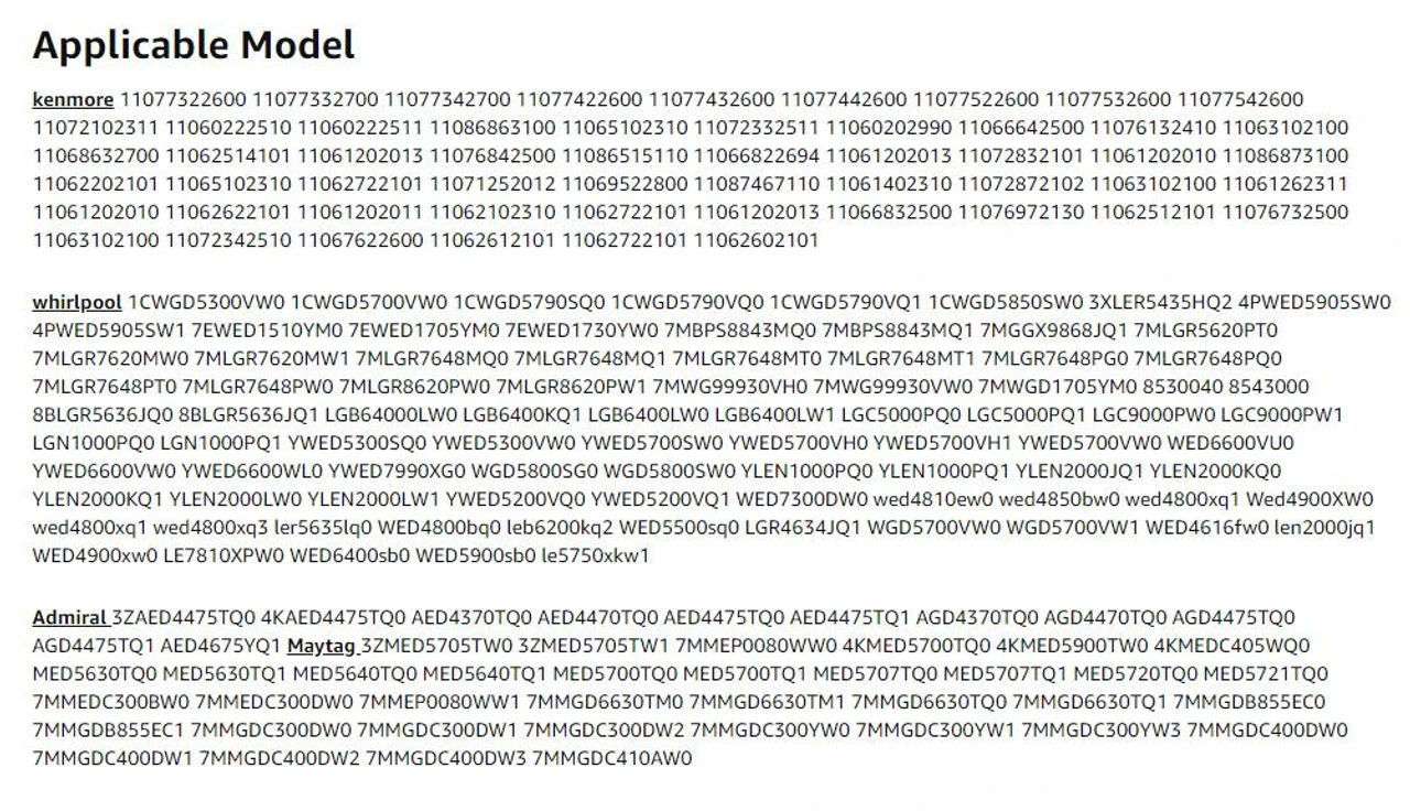 4392065 Dryer Repair Kit To Whirlpool Kenmore Roper Sears With Belt Idler Roller - Image 5