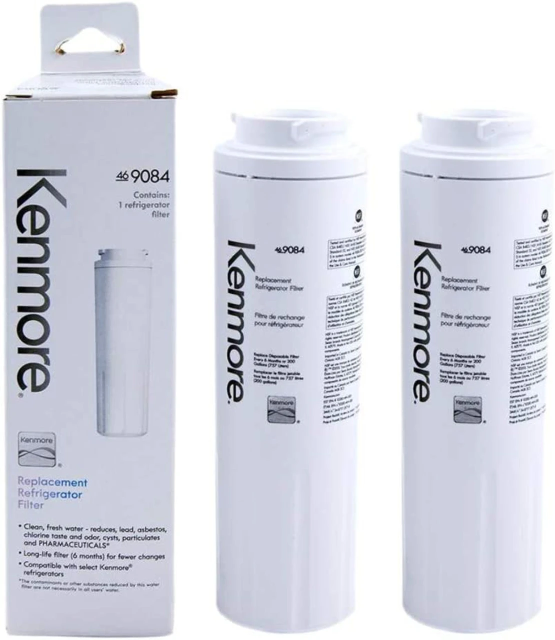(2pk) Kenmore 46-9084, 46-9006 Compatible With Everydrop EDR4RXD1, Whirlpool Filter 4, 4396395, UKF8001, BORPLFTR20, 00798470 Refrigerator Water Filter - Image 2