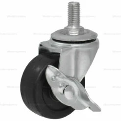 Gc 4x 3 Inch Rubber Casters Heavy Duty Safety Brake Wheels For Wire Shelving Rack