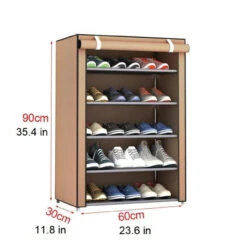 GENERIC 6 Layer 5 Shelf Shoes Cabinet Storage Organizer Shoe Rack Dustproof Standing