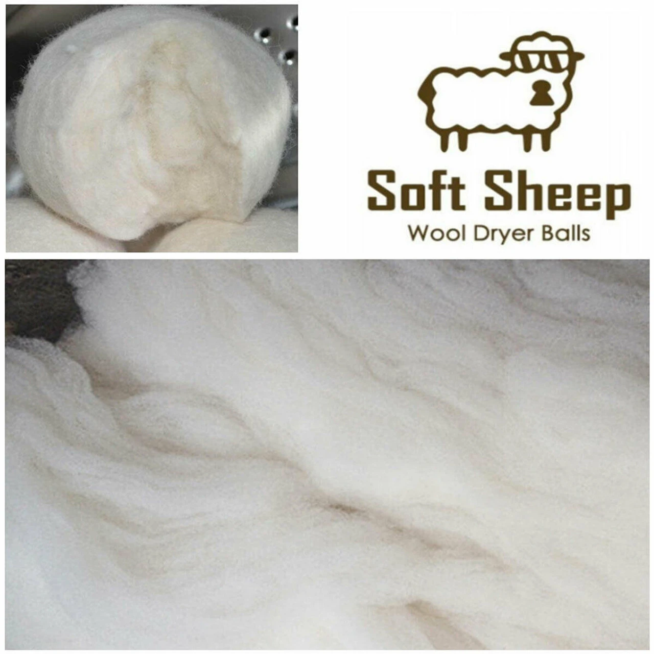 GENERIC 6 Wool Dryer Balls XL 100% Organic Wool Natural Laundry Fabric Softener New - Image 8