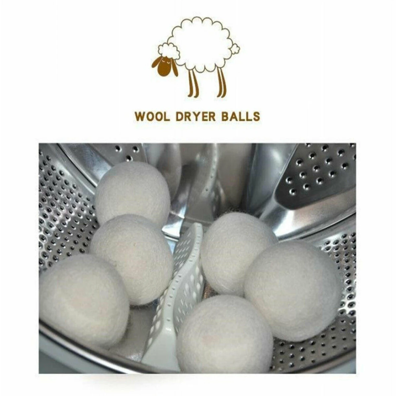 GENERIC 6 Wool Dryer Balls XL 100% Organic Wool Natural Laundry Fabric Softener New - Image 12