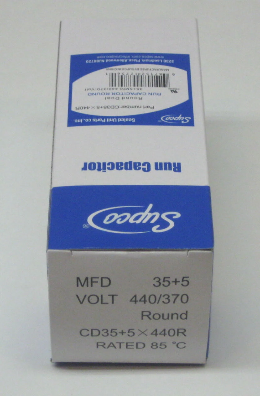 Air Conditioning HVAC Round Dual Motor Run Capacitor 35 + 5 MFD 440 Volt - Image 2