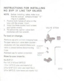 BPV-31 1/4 In 5/16 In 3/8 In Tap Bullet Piercing Valve HV/AC Refrigerator Line
