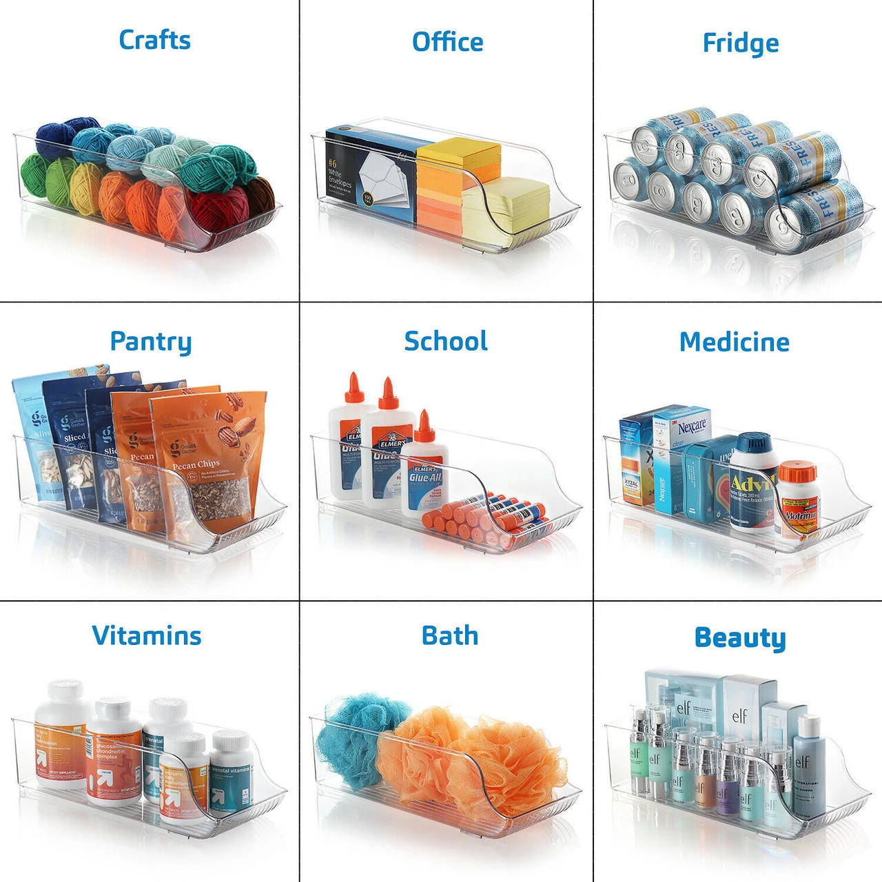 Clear Storage Bins With Handles Stackable Fridge Freezer Pantry Organizer Bins - Image 4