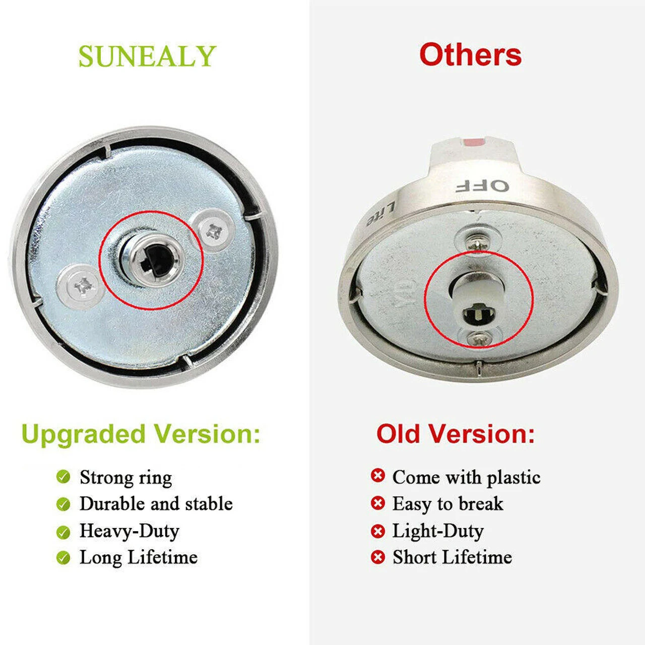 DG64-00473A Top Burner Control Dial Knob With Reinforced Ring Samsung Range - Image 5