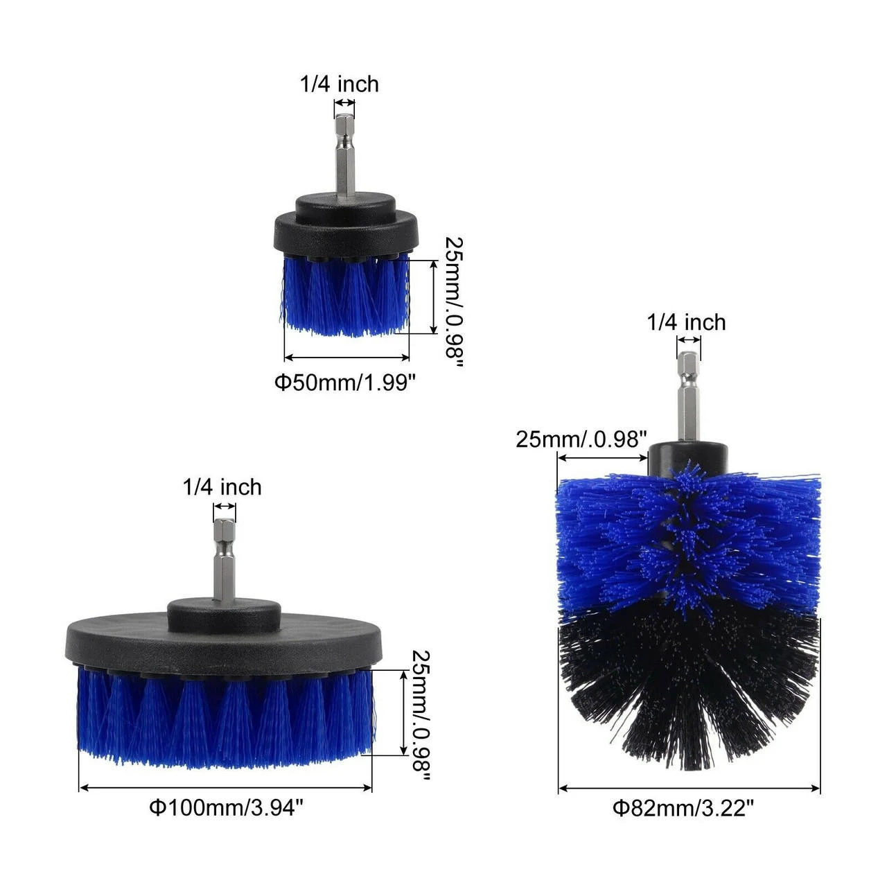 GENERIC Drill Brushes Set 3Pcs Tile Grout Power Scrubber Cleaner Spin Tub Shower Wall - Image 3