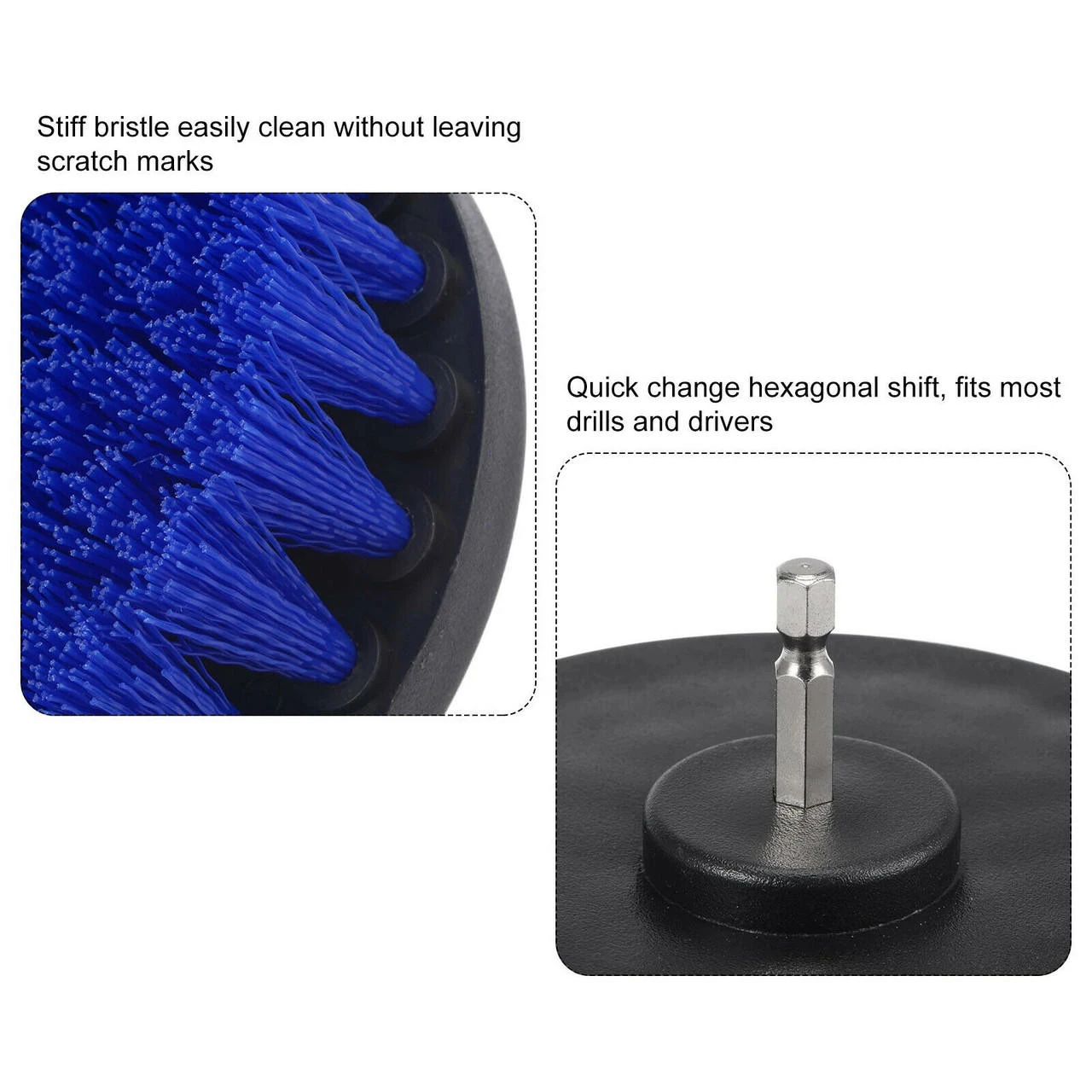 GENERIC Drill Brushes Set 3Pcs Tile Grout Power Scrubber Cleaner Spin Tub Shower Wall - Image 2