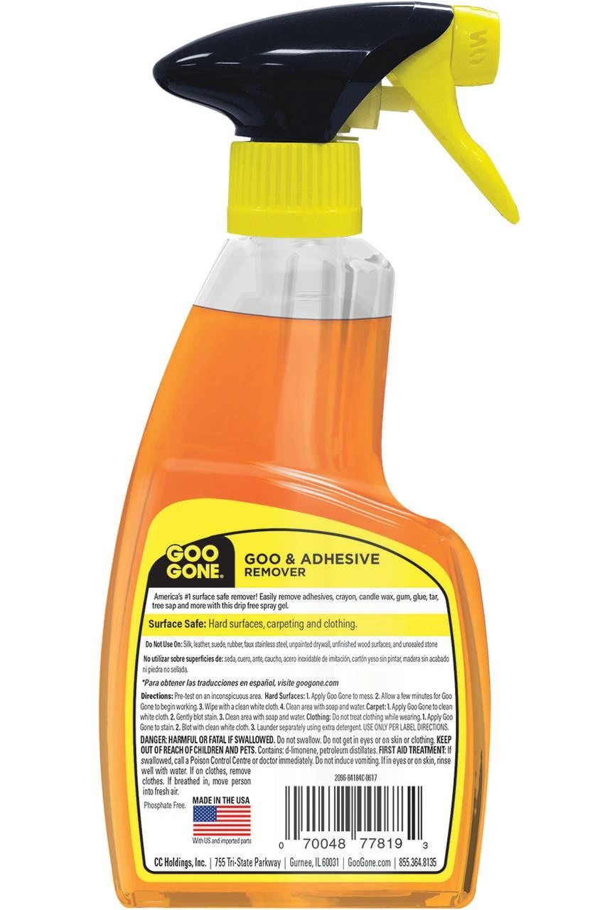 Goo Gone Remover Spray Gel 12 Oz Fresh Citrus Scent, Remove Sticky Greasy Messes - Image 3