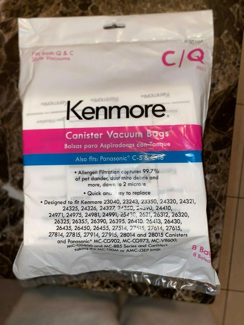 Kenmore 50104 8 Pack Style C/Q Canister Vacuum Bags - Image 3