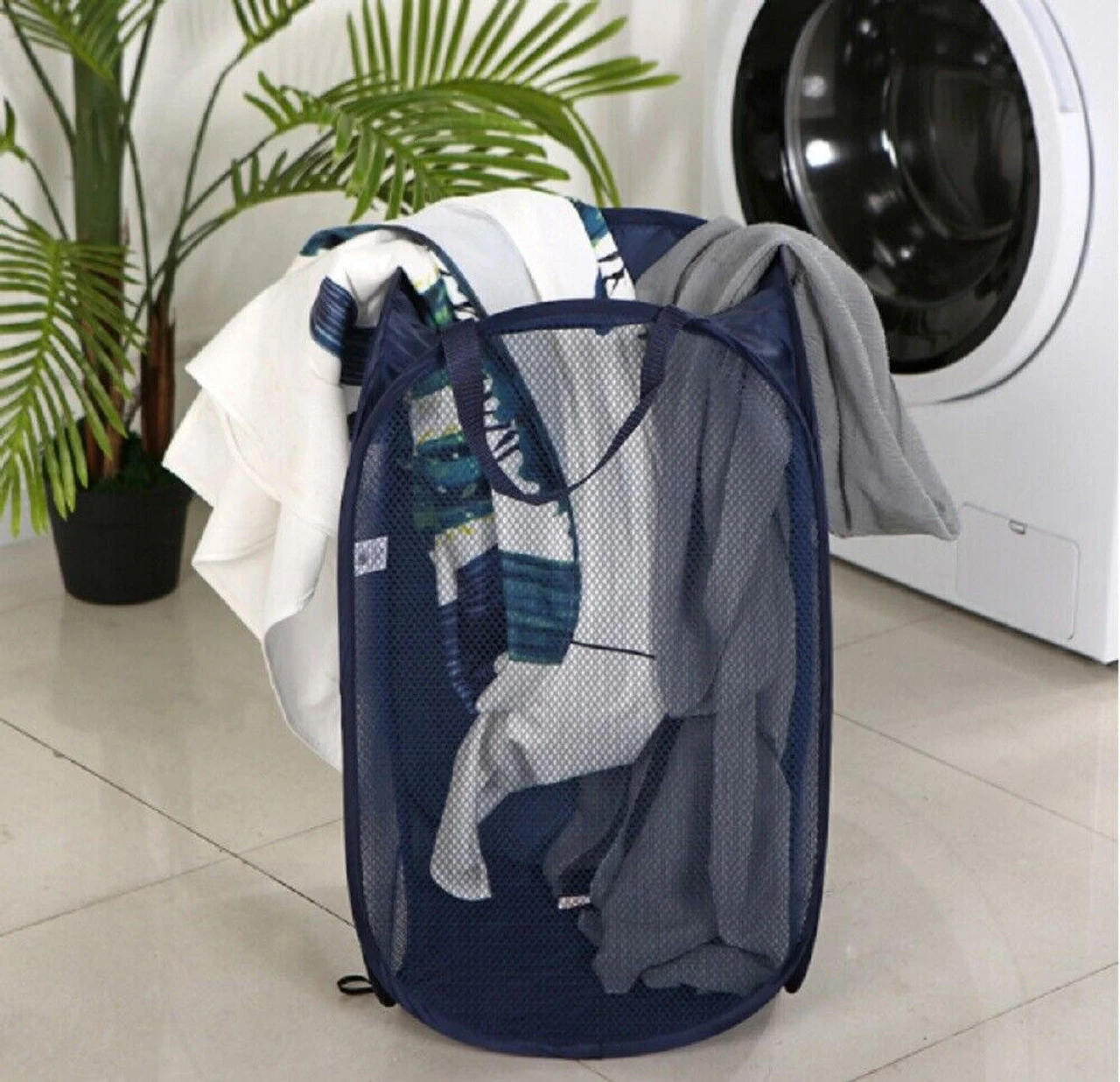 Large Foldable Storage Laundry Hamper Clothes Basket Nylon Laundry Washing Bag - Image 9