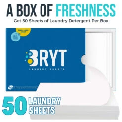 Laundry Detergent Sheets Eco Friendly Light Fresh Scent 50 Pack Detergent Strips