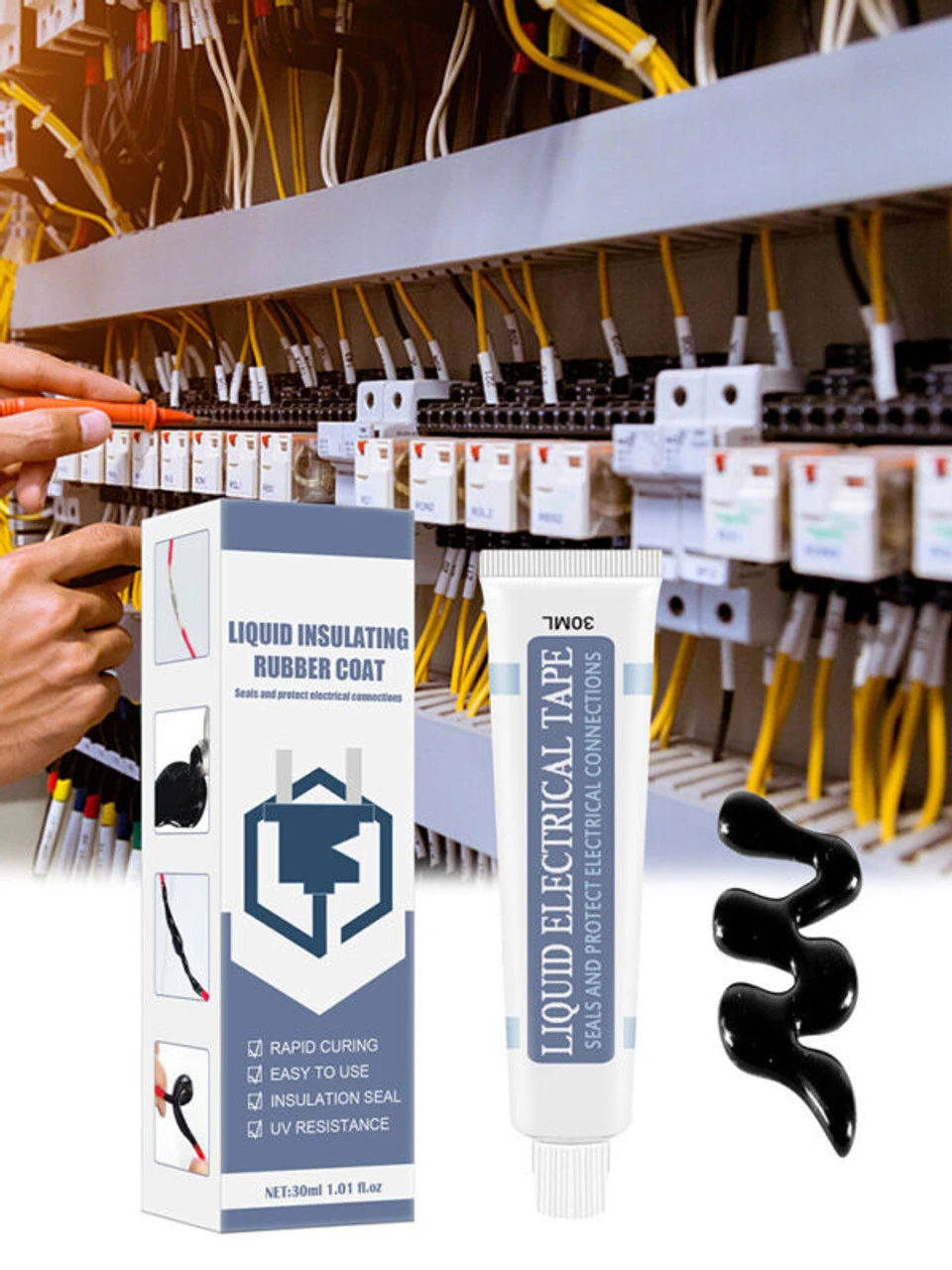 GENERIC Liquid Electrical Tape Waterproof Temperature Resistant Insulation Sealant 30ml - Image 4