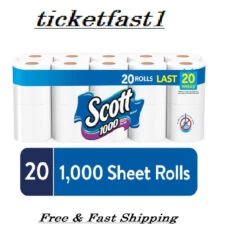 Scott 1,000 Toilet Paper, 20 Rolls, 1,000 Sheets Per Roll
