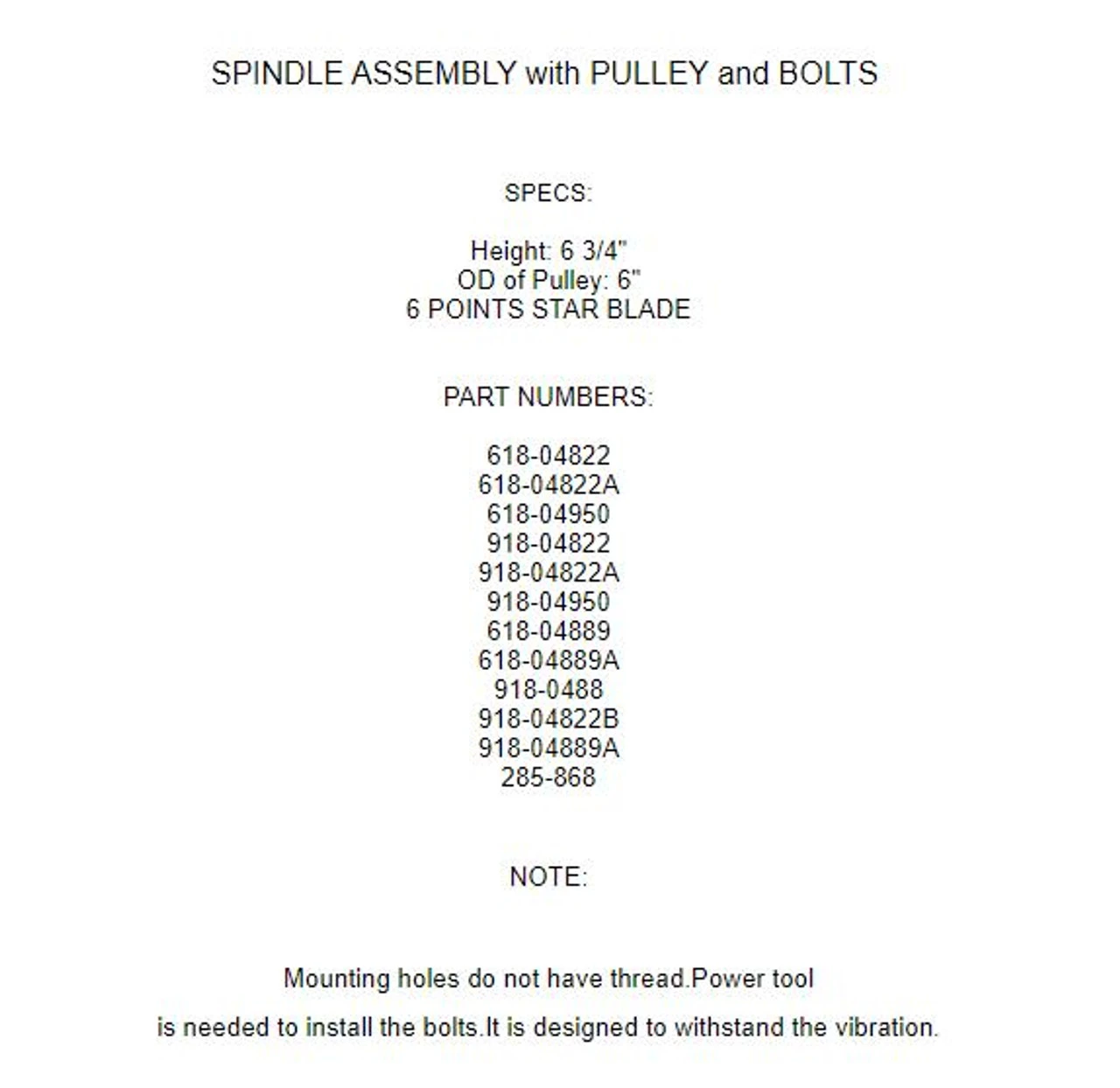 Spindle Assembly For MTD 918-04822 918-04950 918-04889 Ltx1040 Ltx1042 Ltx1045 - Image 4