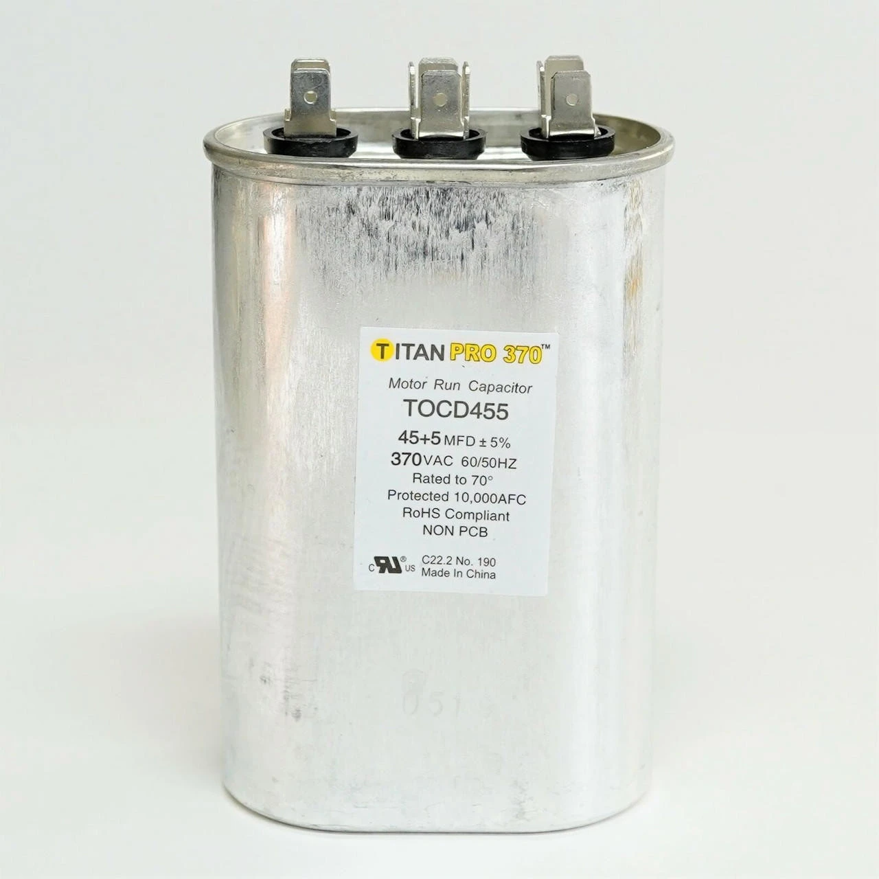 TitanPro TOCD455 HVAC Oval Dual Motor Run Capacitor. 45/5 MFD/UF 370 Volts - Image 4