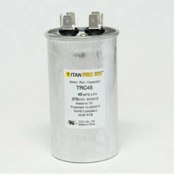 TitanPro TRC45 HVAC Round Motor Run Capacitor. 45 MFD/UF 370 Volts