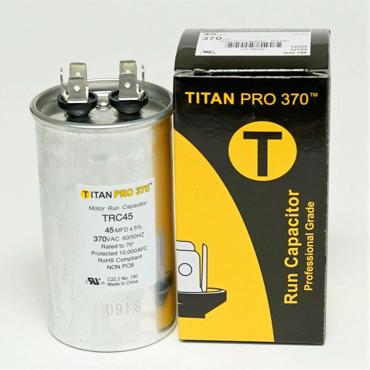 TitanPro TRC45 HVAC Round Motor Run Capacitor. 45 MFD/UF 370 Volts - Image 3