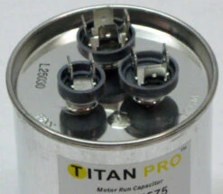 TitanPro TRCFD5575 HVAC Round Dual Motor Run Capacitor. 55/7.5 MFD 440/370 Volts