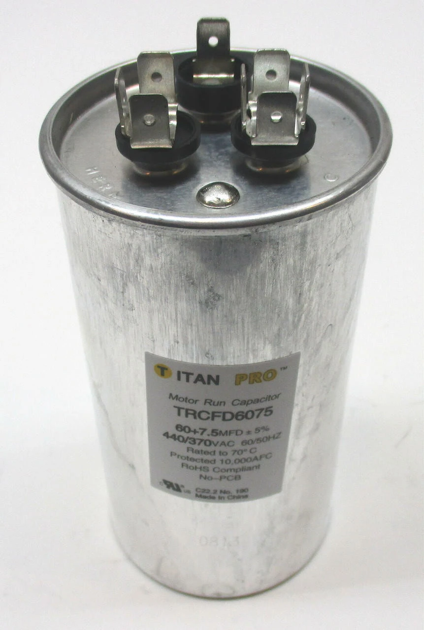 TitanPro TRCFD6075 HVAC Round Dual Motor Run Capacitor. 60/7.5 MFD/UF440/370 - Image 4