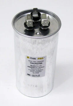 TitanPro TRCFD705 HVAC Round Dual Motor Run Capacitor. 70/5 MFD/UF440/370 Volts