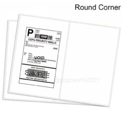 GENERIC US 200 Shipping Labels 8.5x5.5 Rounded Corner Self Adhesive 2 Per Sheet USPS UPS