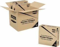 Utopia Home Wooden Hangers Pack Of 20 & 80 Suit Hangers Premium Natural Finish
